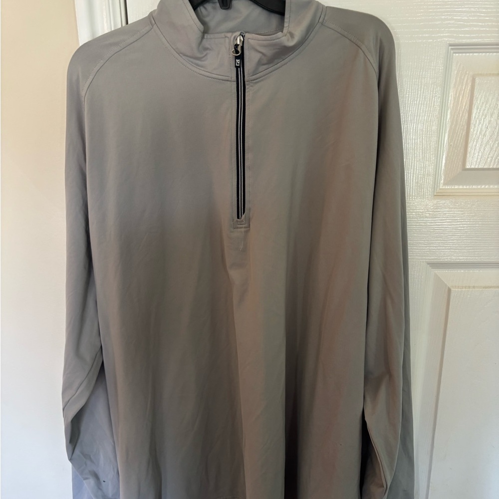Cutter & Buck Light Gray Quarter-Zip Jacket